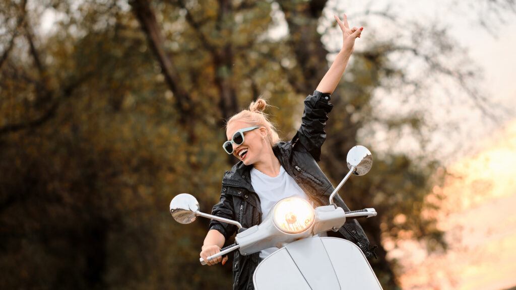 Riding Motorcycle With No Helmet